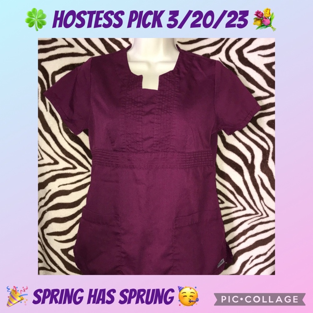 Greys anatomy maroon scrub top XS 🍒